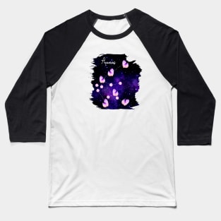 Aquarius Constellation made up of Amethyst Crystals - Birthstones and Star Signs Baseball T-Shirt